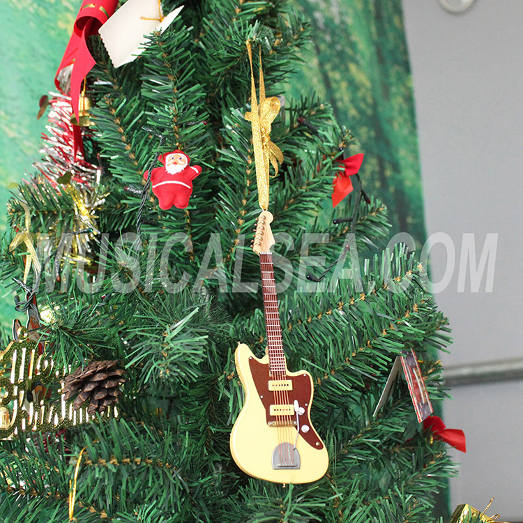 Christmas Decoration Music Lovers Red Electric Guitar in Case Ornament 