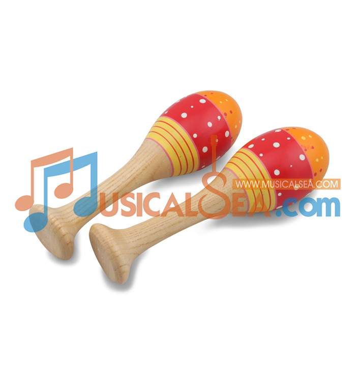 Colorful Wooden Maracas, ORFF Musical instrument, Kid Musical Toy
